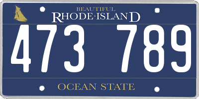 RI license plate 473789