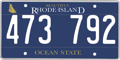 RI license plate 473792