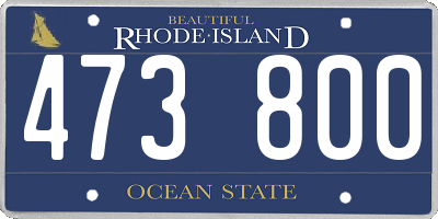 RI license plate 473800