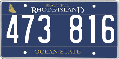 RI license plate 473816