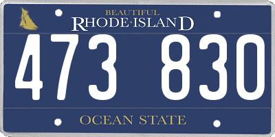RI license plate 473830