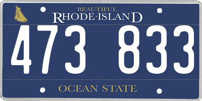 RI license plate 473833