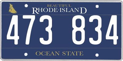RI license plate 473834
