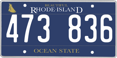RI license plate 473836