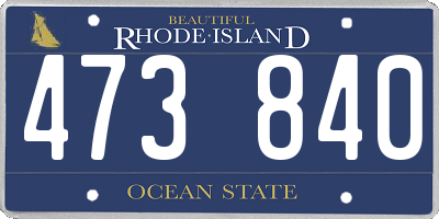 RI license plate 473840