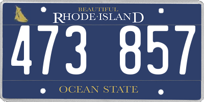 RI license plate 473857