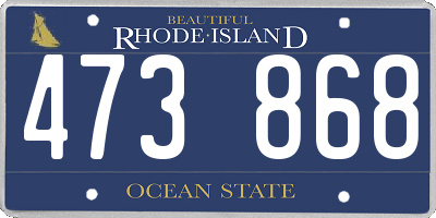 RI license plate 473868