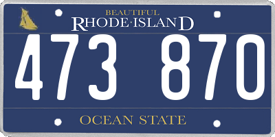 RI license plate 473870