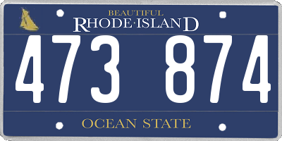 RI license plate 473874