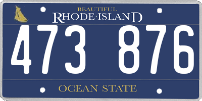 RI license plate 473876