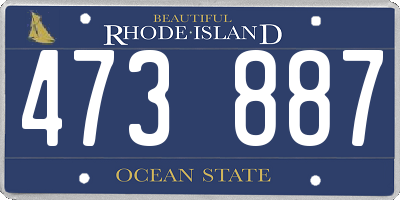 RI license plate 473887