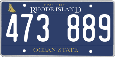 RI license plate 473889