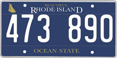 RI license plate 473890