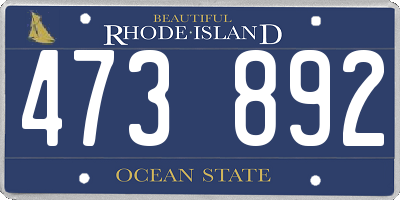 RI license plate 473892
