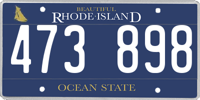 RI license plate 473898