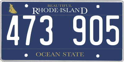 RI license plate 473905