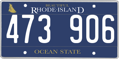 RI license plate 473906