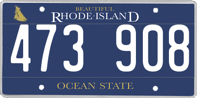 RI license plate 473908