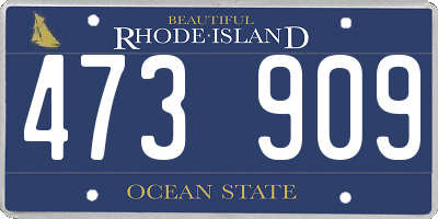 RI license plate 473909