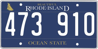 RI license plate 473910