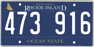 RI license plate 473916