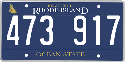 RI license plate 473917