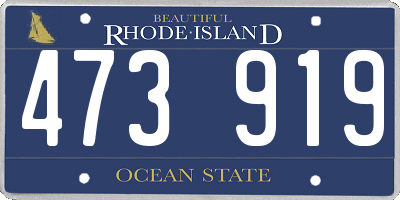 RI license plate 473919