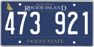 RI license plate 473921