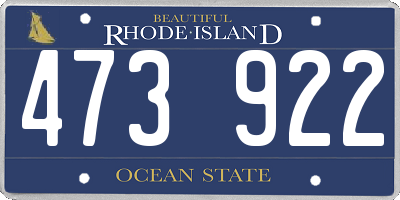 RI license plate 473922