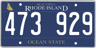 RI license plate 473929