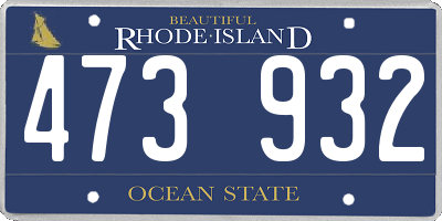 RI license plate 473932