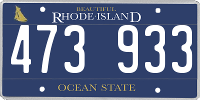 RI license plate 473933