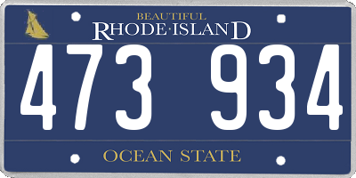 RI license plate 473934