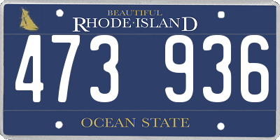 RI license plate 473936