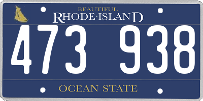 RI license plate 473938