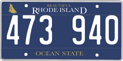 RI license plate 473940