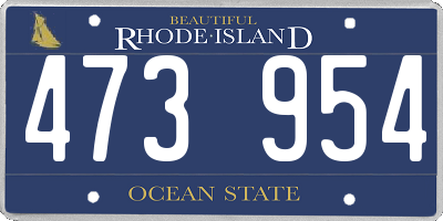 RI license plate 473954