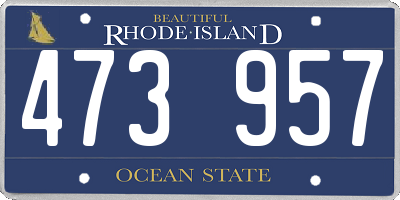 RI license plate 473957