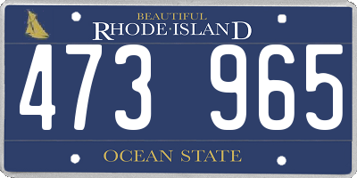 RI license plate 473965