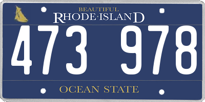 RI license plate 473978