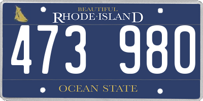 RI license plate 473980
