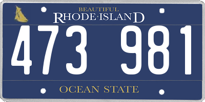 RI license plate 473981