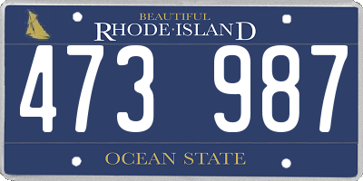 RI license plate 473987