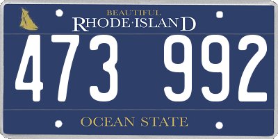 RI license plate 473992