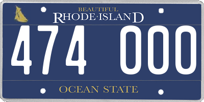RI license plate 474000