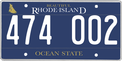 RI license plate 474002