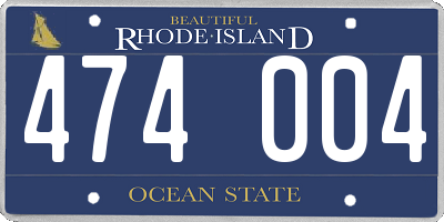 RI license plate 474004