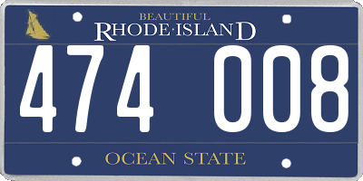 RI license plate 474008