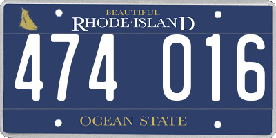 RI license plate 474016