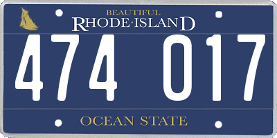 RI license plate 474017